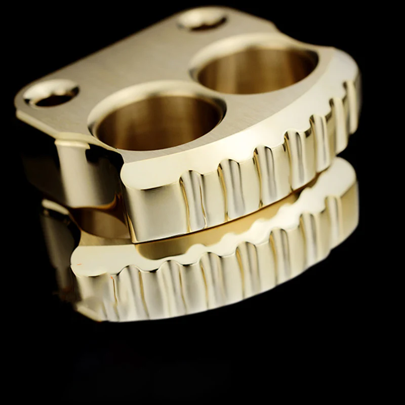 Mini Two Finger Solid Brass Knuckle Dusters - Image 3