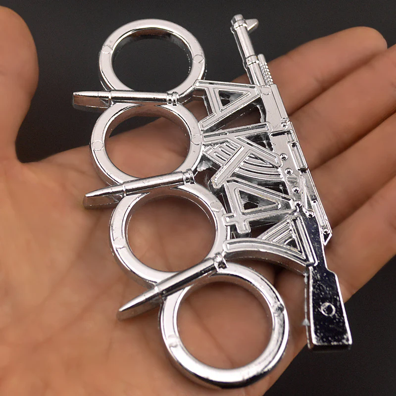 Multi-style Creativity Metal Brass Knuckle Duster Four Finger Tiger Outdoor Camping Safety Defense Life-saving Pocket  EDC Tool - Image 10