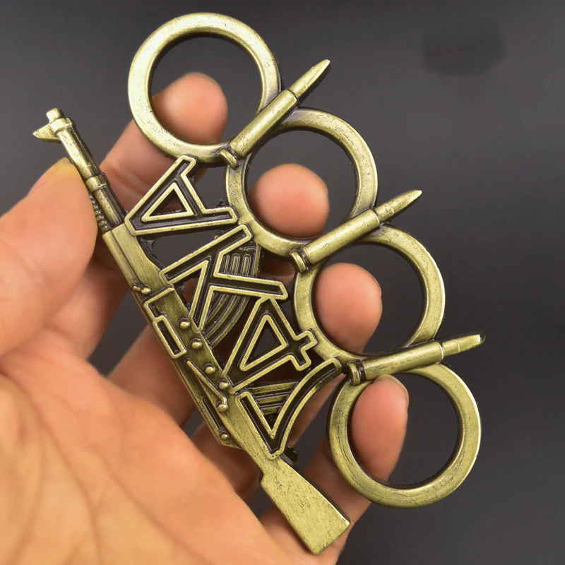 Multi-style Creativity Metal Brass Knuckle Duster Four Finger Tiger Outdoor Camping Safety Defense Life-saving Pocket  EDC Tool - Image 3