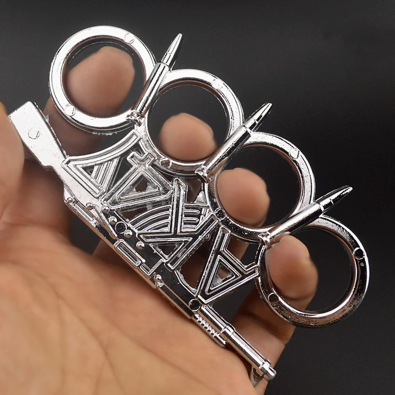 Multi-style Creativity Metal Brass Knuckle Duster Four Finger Tiger Outdoor Camping Safety Defense Life-saving Pocket  EDC Tool - Image 4