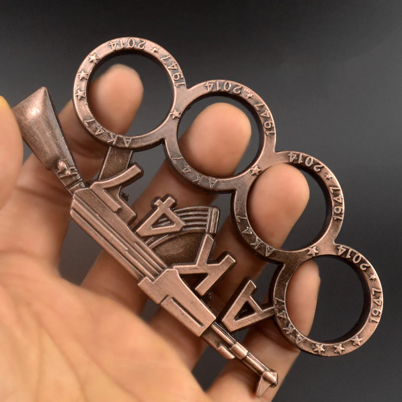Multi-style Creativity Metal Brass Knuckle Duster Four Finger Tiger Outdoor Camping Safety Defense Life-saving Pocket  EDC Tool - Image 5