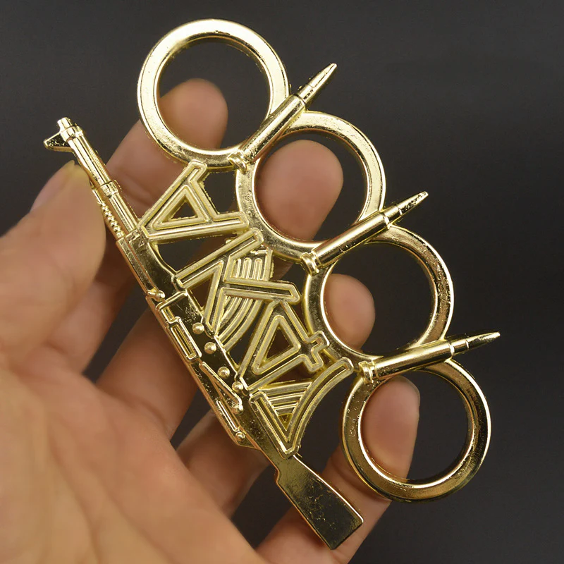Multi-style Creativity Metal Brass Knuckle Duster Four Finger Tiger Outdoor Camping Safety Defense Life-saving Pocket  EDC Tool - Image 6