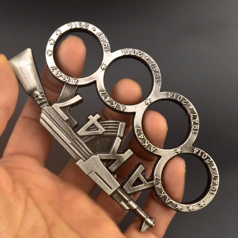 Multi-style Creativity Metal Brass Knuckle Duster Four Finger Tiger Outdoor Camping Safety Defense Life-saving Pocket  EDC Tool - Image 7