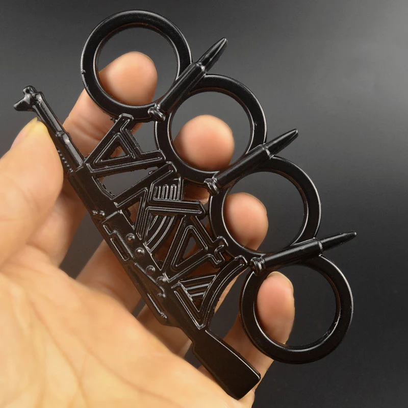 Multi-style Creativity Metal Brass Knuckle Duster Four Finger Tiger Outdoor Camping Safety Defense Life-saving Pocket  EDC Tool - Image 8