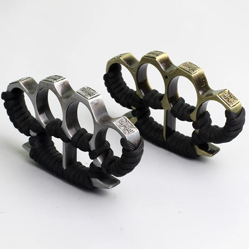 Multicolor Metal Brass Knuckle Duster With rope Four Finger Tiger Fingers Outdoor Camping Safety-defend Life-saving Broken Window Tool Pocket EDC Tools - Image 3