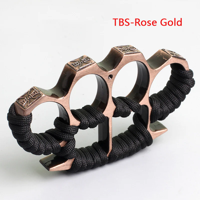 Multicolor Metal Brass Knuckle Duster With rope Four Finger Tiger Fingers Outdoor Camping Safety-defend Life-saving Broken Window Tool Pocket EDC Tools - Image 4