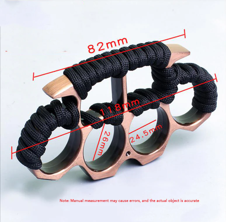 Multicolor Metal Brass Knuckle Duster With rope Four Finger Tiger Fingers Outdoor Camping Safety-defend Life-saving Broken Window Tool Pocket EDC Tools - Image 5