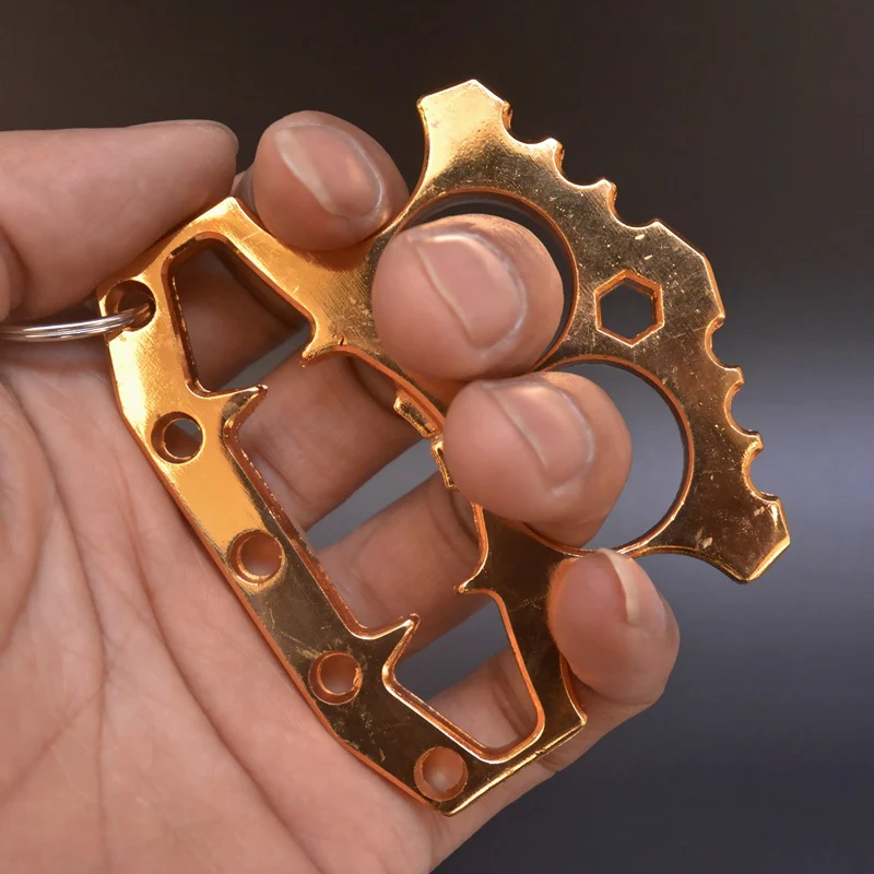 Multifunction Durable Knuckle Duster Beer Bottle Opener Double Finger EDC Self Defense Tool - Image 5