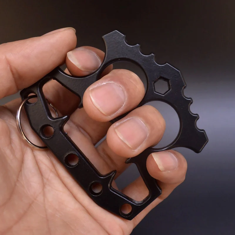 Multifunction Durable Knuckle Duster Beer Bottle Opener Double Finger EDC Self Defense Tool - Image 6