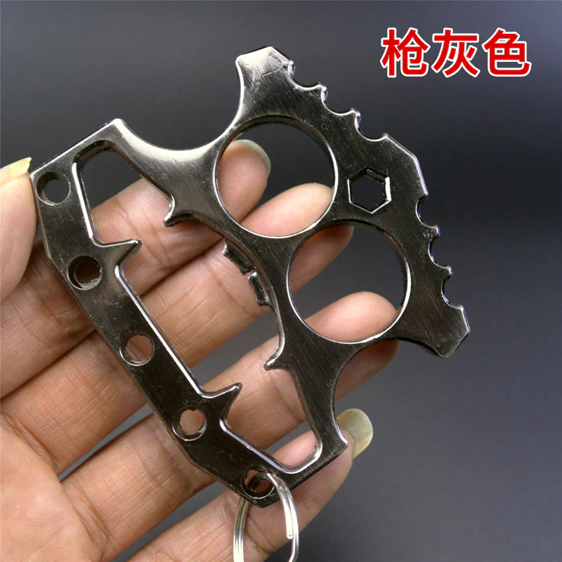 Multifunction Durable Knuckle Duster Beer Bottle Opener Double Finger EDC Self Defense Tool - Image 7