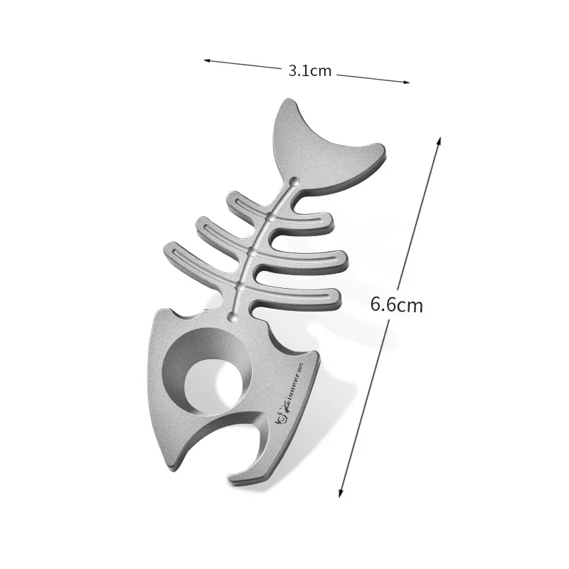 Multifunctional Fishbone Bottle Opener Titanium Self Defense EDC Tool - Image 12