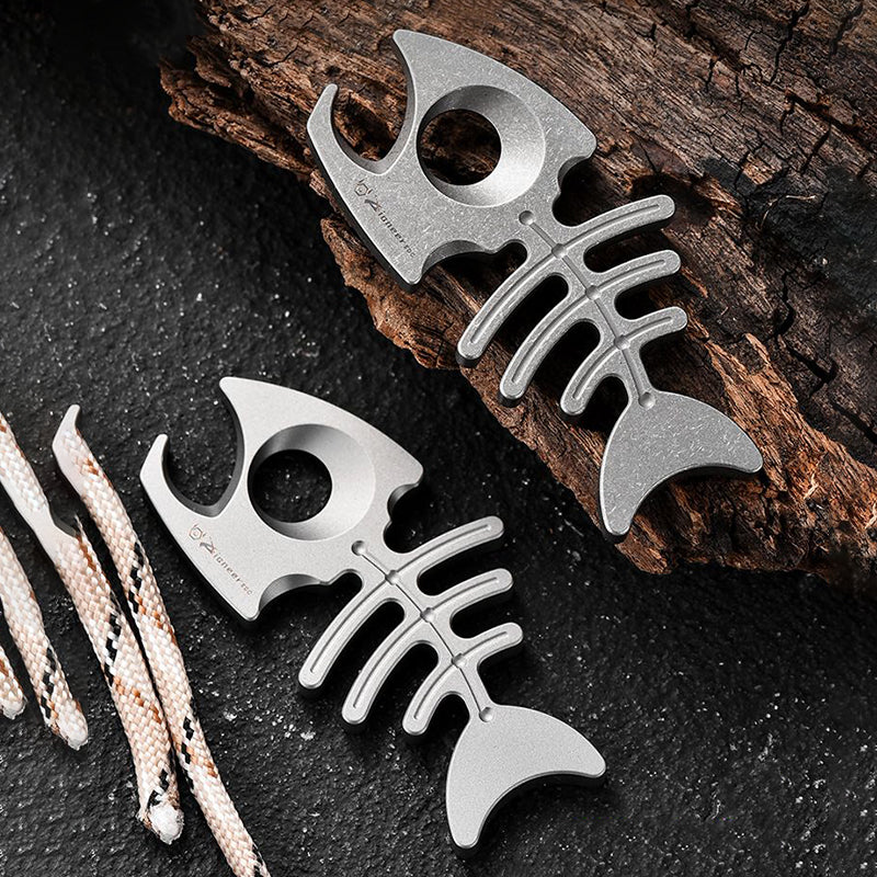 Multifunctional Fishbone Bottle Opener Titanium Self Defense EDC Tool - Image 8