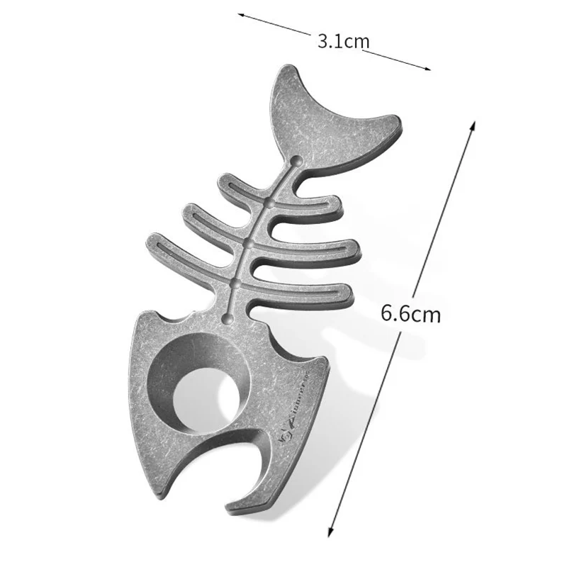 Multifunctional Fishbone Bottle Opener Titanium Self Defense EDC Tool - Image 9
