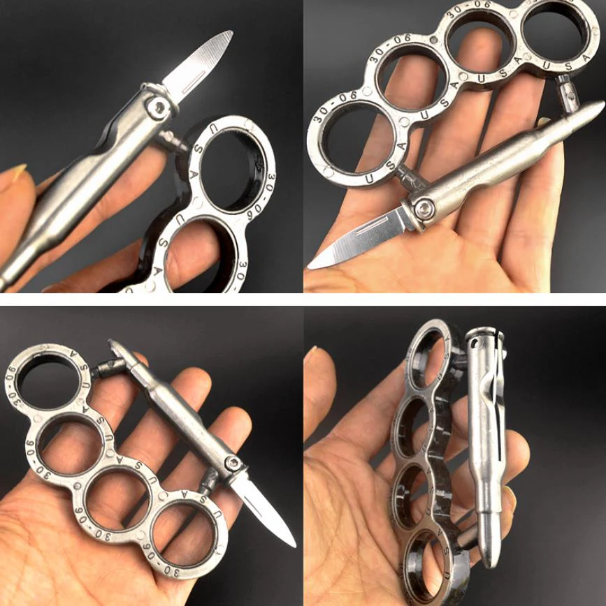Multifunctional Metal Knuckle Duster Finger Tiger Four Finger Martial Arts Practice Boxing Cover Defense Boxing Ring Hand Buckle Outdoor Security Defense EDC tool - Image 10