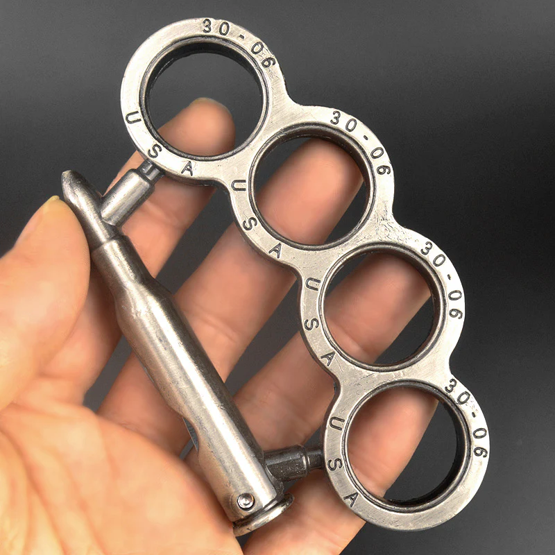 Multifunctional Metal Knuckle Duster Finger Tiger Four Finger Martial Arts Practice Boxing Cover Defense Boxing Ring Hand Buckle Outdoor Security Defense EDC tool - Image 2