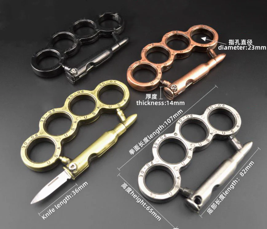 Multifunctional Metal Knuckle Duster Finger Tiger Four Finger Martial Arts Practice Boxing Cover Defense Boxing Ring Hand Buckle Outdoor Security Defense EDC tool - Image 5