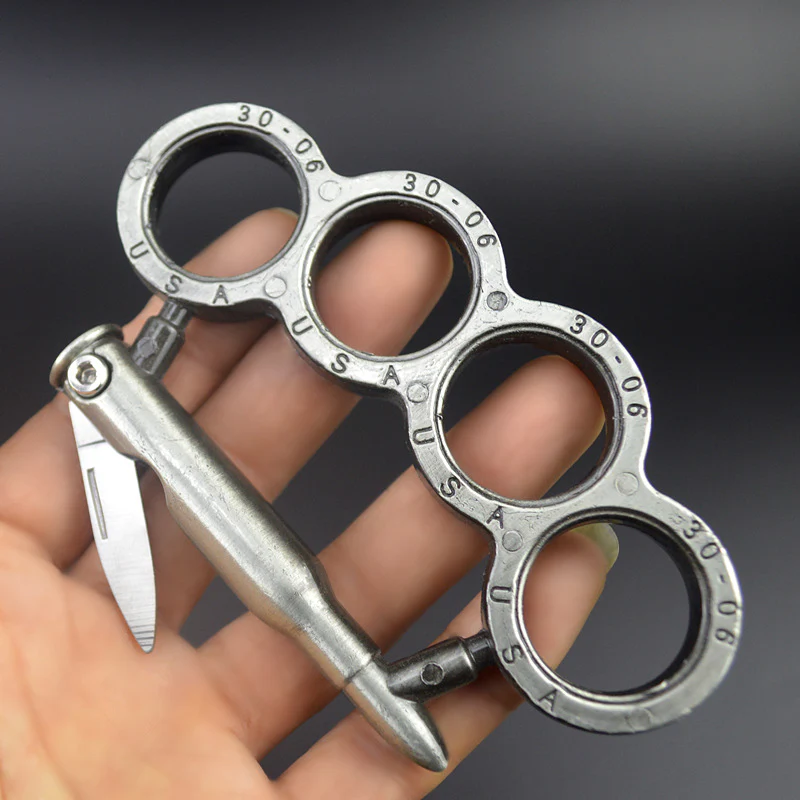 Multifunctional Metal Knuckle Duster Finger Tiger Four Finger Martial Arts Practice Boxing Cover Defense Boxing Ring Hand Buckle Outdoor Security Defense EDC tool - Image 8