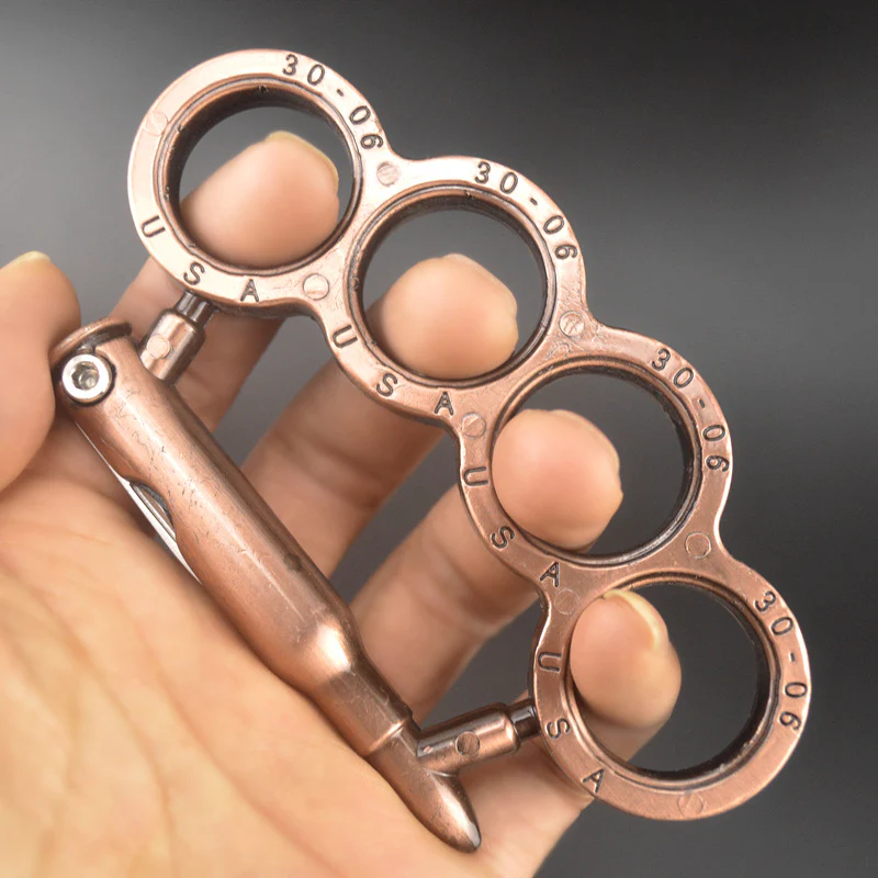 Multifunctional Metal Knuckle Duster Finger Tiger Four Finger Martial Arts Practice Boxing Cover Defense Boxing Ring Hand Buckle Outdoor Security Defense EDC tool - Image 9
