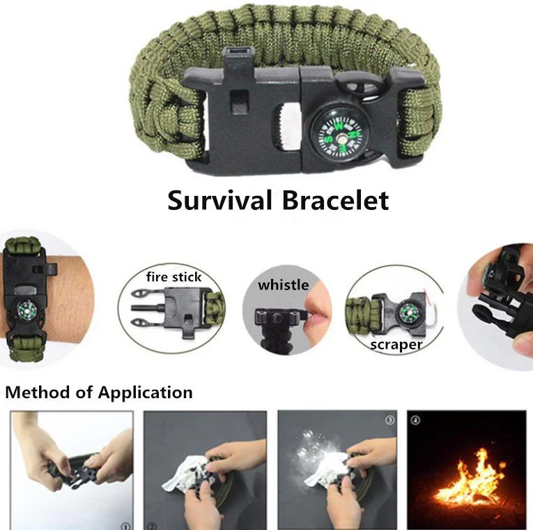 Multifunctional Self-defense SOS Wilderness Survival Kit Outdoor Waterproof Case Tactical Knife EDC Tool - Image 2