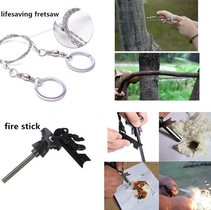 Multifunctional Self-defense SOS Wilderness Survival Kit Outdoor Waterproof Case Tactical Knife EDC Tool - Image 3