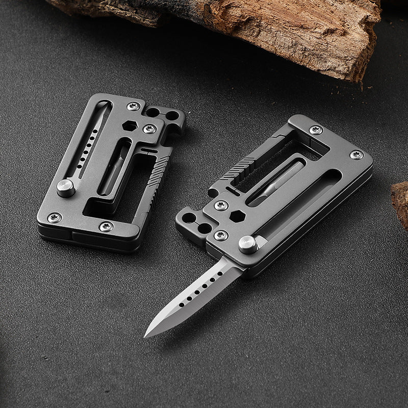Multifunctional Titanium Pocket Knife Hiking Buckle Bottle Opener Tool - Image 2