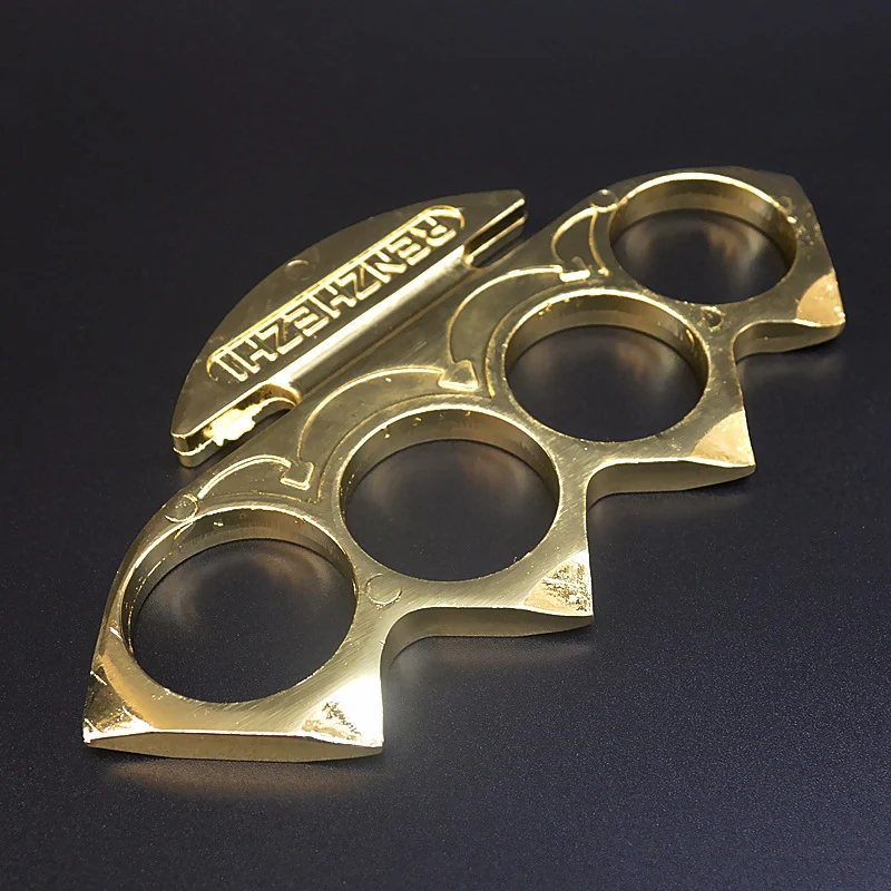 Ninja - Solid metal Brass Knuckles Duster Defense boxing gloves boxing buckle fitness training four fingers with defense boxing protective gear - Image 3