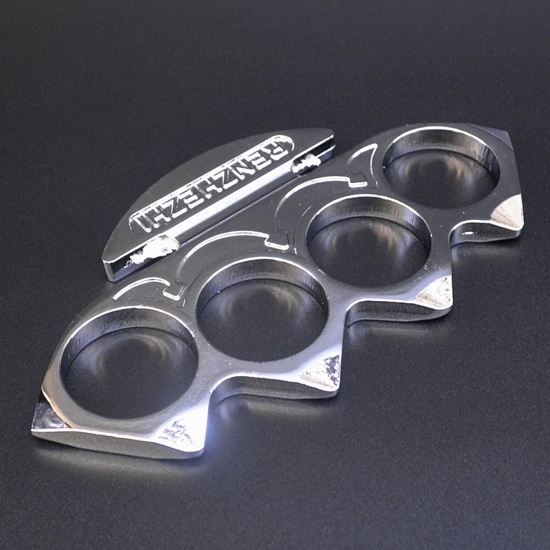 Ninja - Solid metal Brass Knuckles Duster Defense boxing gloves boxing buckle fitness training four fingers with defense boxing protective gear - Image 4
