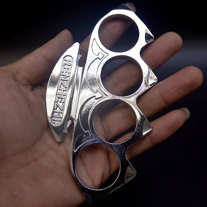 Ninja - Solid metal Brass Knuckles Duster Defense boxing gloves boxing buckle fitness training four fingers with defense boxing protective gear - Image 5