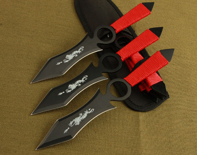 Outdoor Hunting Defense Darts Camping Tactical Knife 3PCS - Image 2