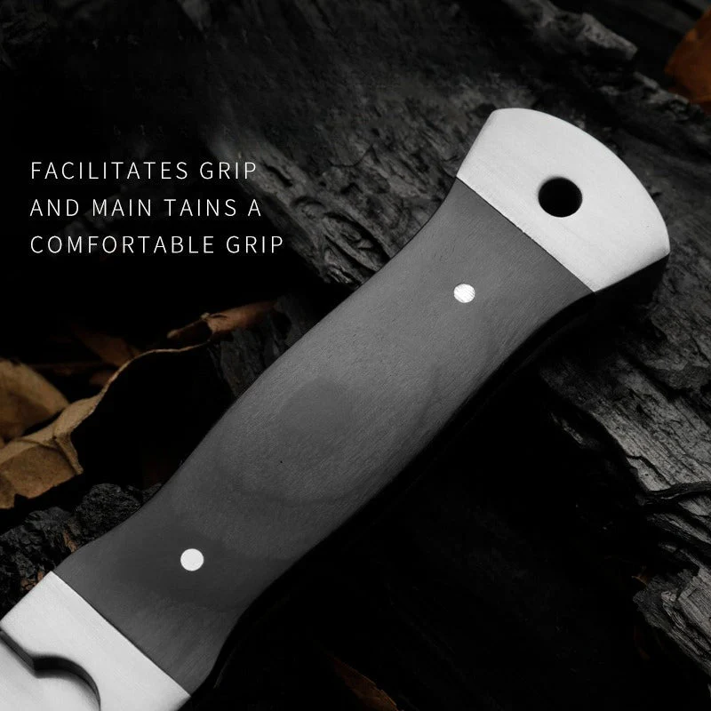Outdoor Knife 9Cr18 Steel Tool with Double Steel Head and Ebony Handle - Image 7