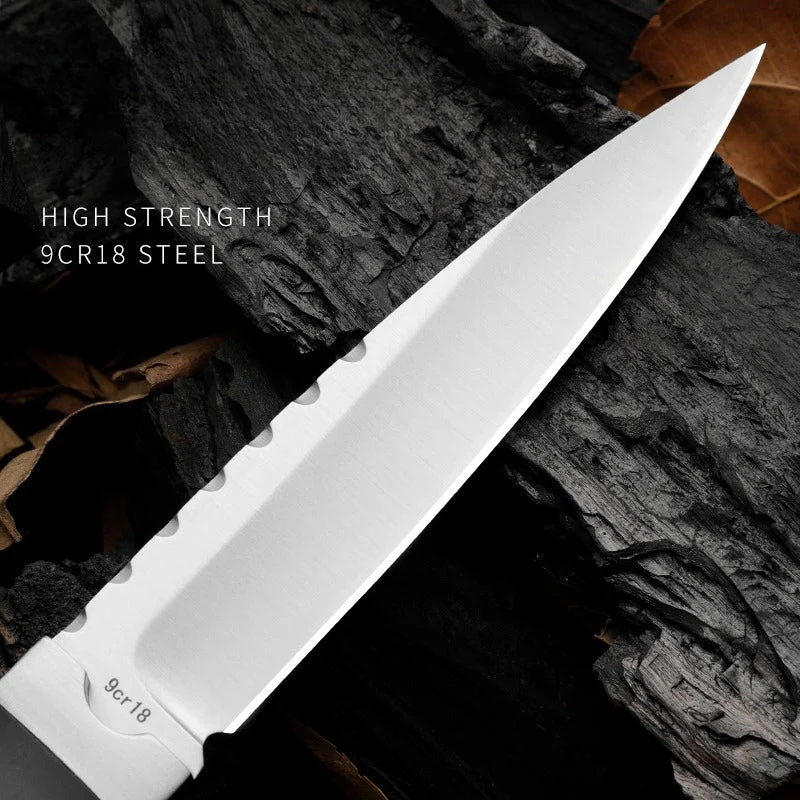 Outdoor Knife 9Cr18 Steel Tool with Double Steel Head and Ebony Handle - Image 9