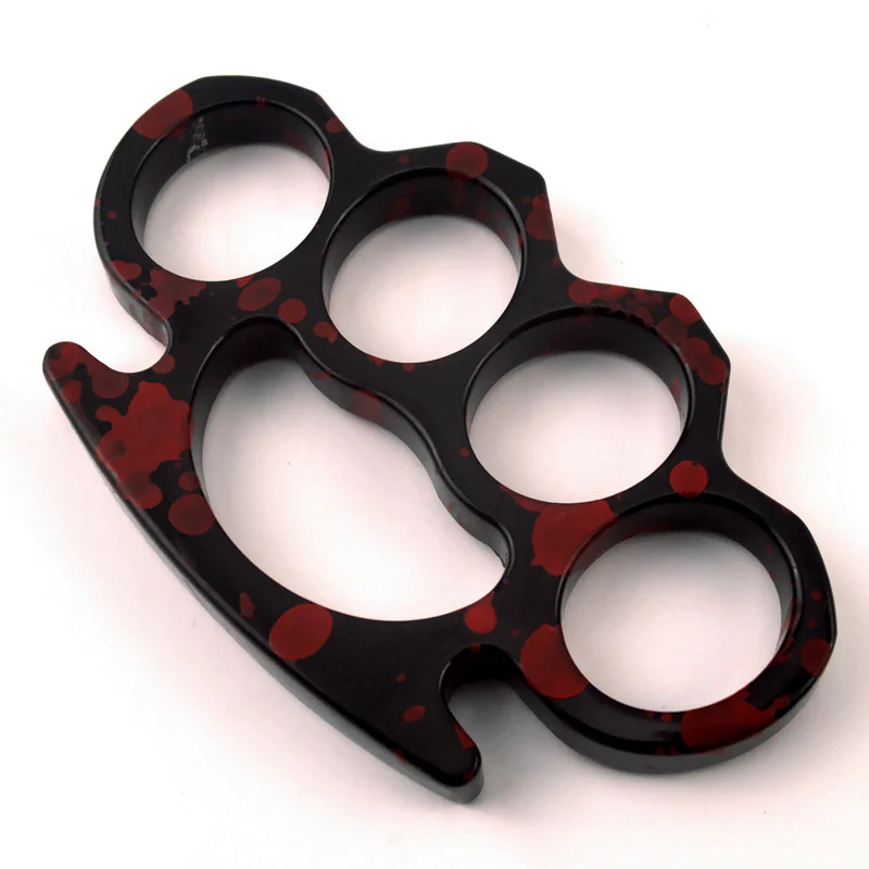 Outdoor Metal Brass Knuckles Duster Four Fingers Fist Buckle Camping Security Defense Boxing Finger Ring Life-saving Broken Window EDC Tools - Image 4
