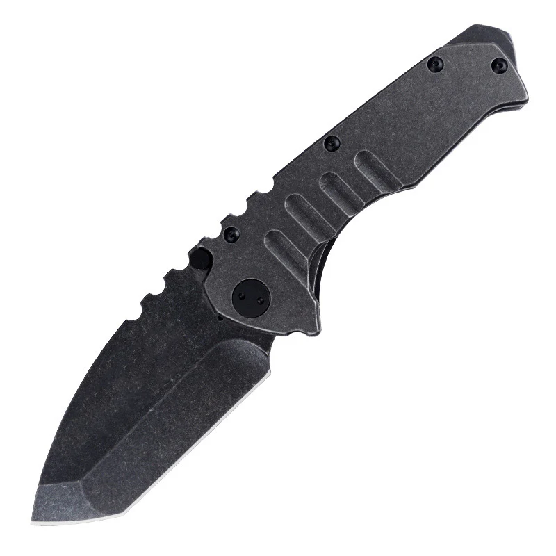 Outdoor Tactical  Folding Knife 9cr18mov Sharp Blade Stone Wash Steel G10 Handle Camping Pocket Knives - Image 2