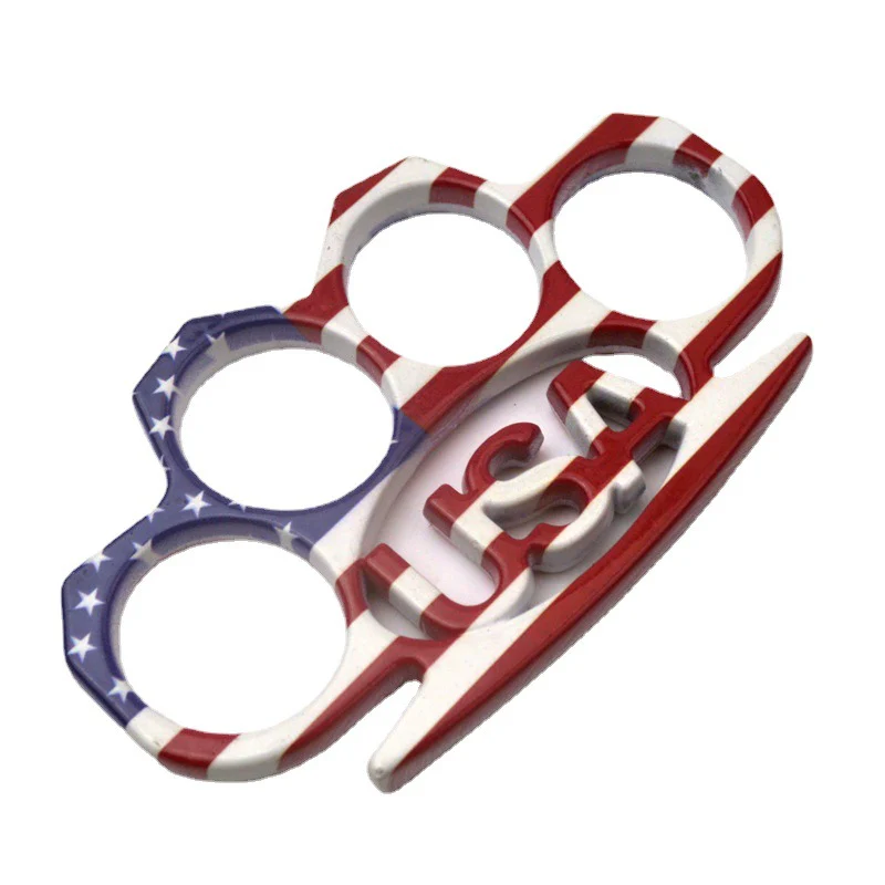 Patterned Metal Knuckle Duster Boxing Training Four Finger Tiger Fist Buckle Outdoor Camping Security Defense Tiger Ring Buckle Self-defense EDC Tool - Image 2