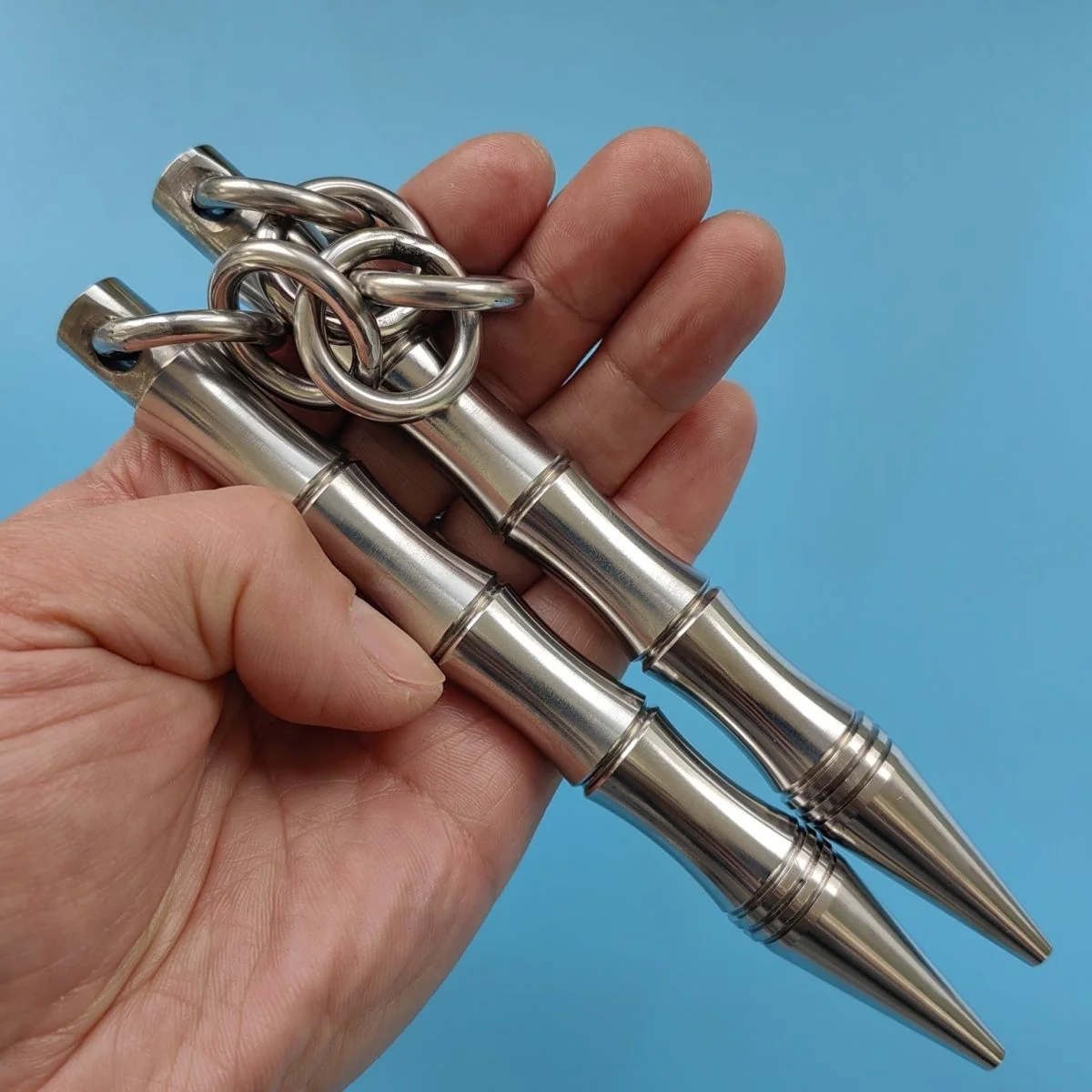 Portable Solid Steel Nunchaku Training Self Defense Tool - Image 10