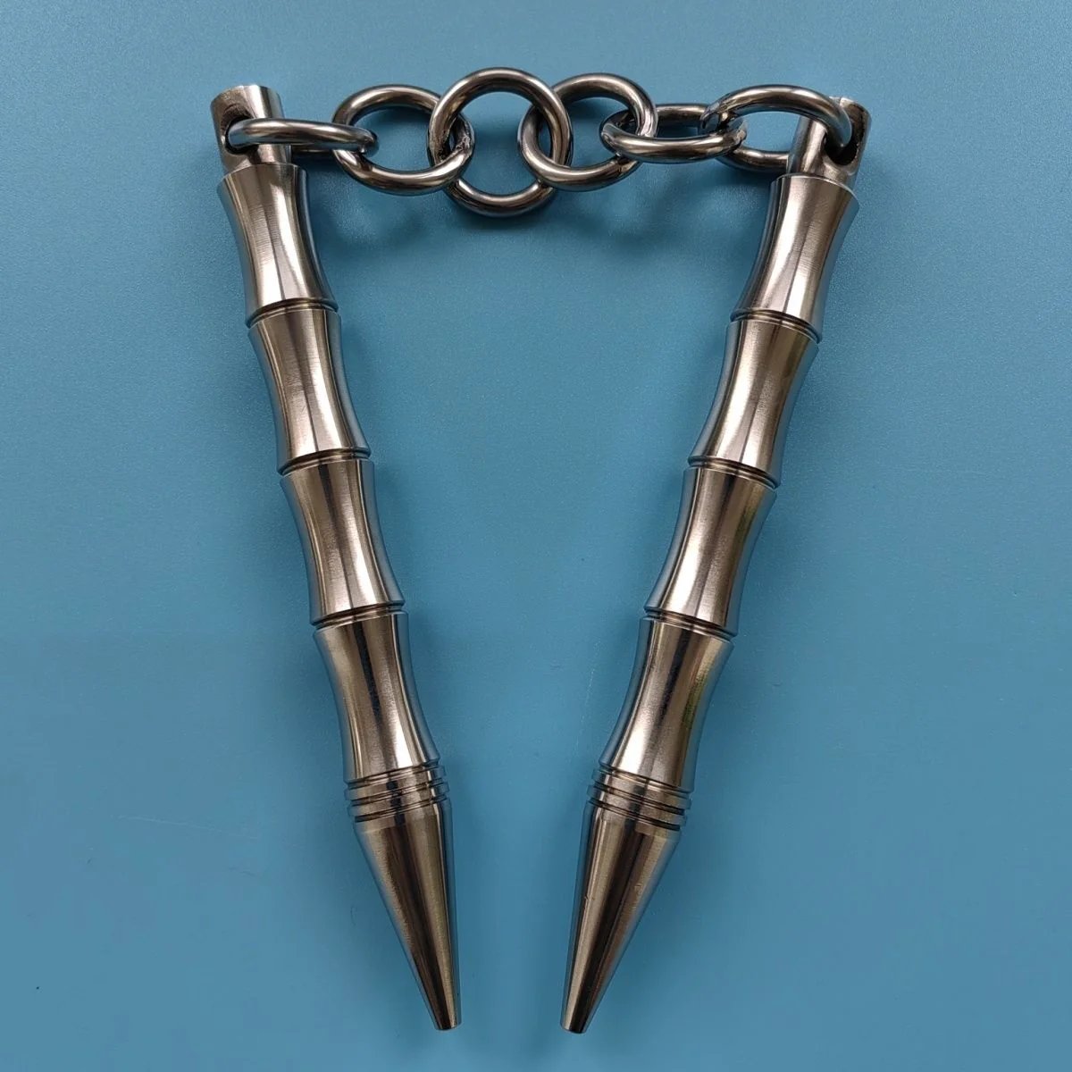 Portable Solid Steel Nunchaku Training Self Defense Tool - Image 2