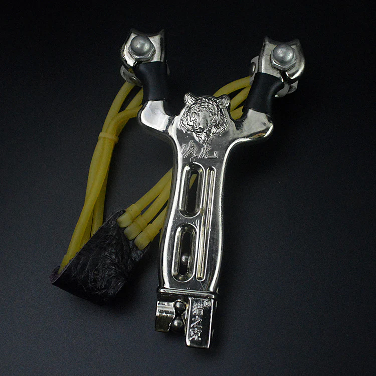 Powerful All-metal Slingshot with Marble Bin, High-toughness Aluminum Alloy Slingshot Rubber Band Set - Image 3