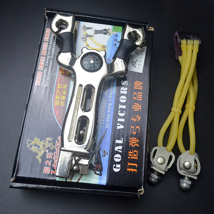 Powerful All-metal Slingshot with Marble Bin, High-toughness Aluminum Alloy Slingshot Rubber Band Set - Image 5
