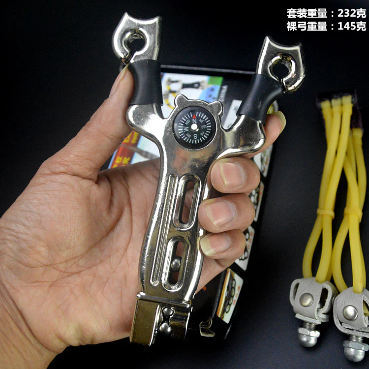 Powerful All-metal Slingshot with Marble Bin, High-toughness Aluminum Alloy Slingshot Rubber Band Set - Image 6