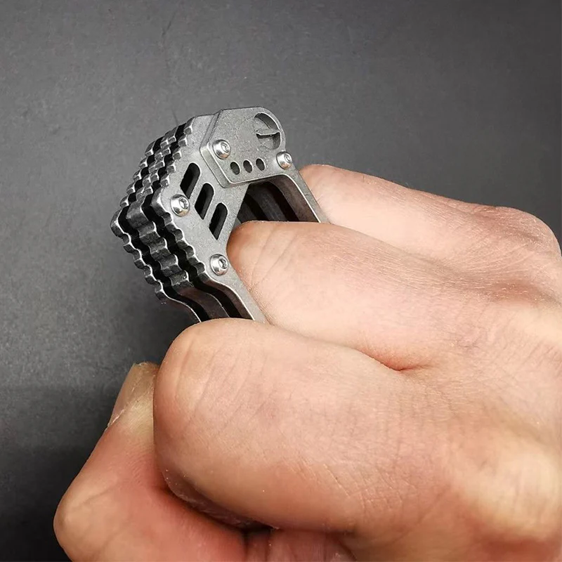 Precision Steel Knuckle Duster Window Breaker Survival Weapon Outdoor Carry EDC Tool - Image 3