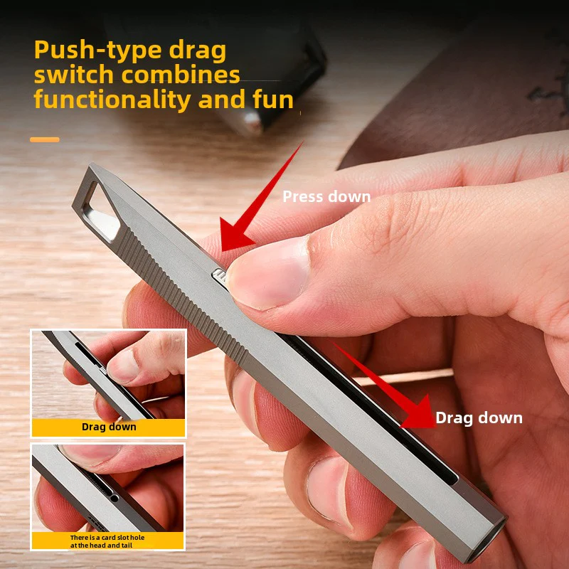 Push Slide Tactical Pen Titanium Crowbar - Image 4