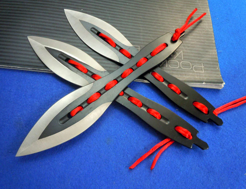 Red Silk Ribbon Darts Outdoor Hunting Defense Knife EDC Tool - Image 3