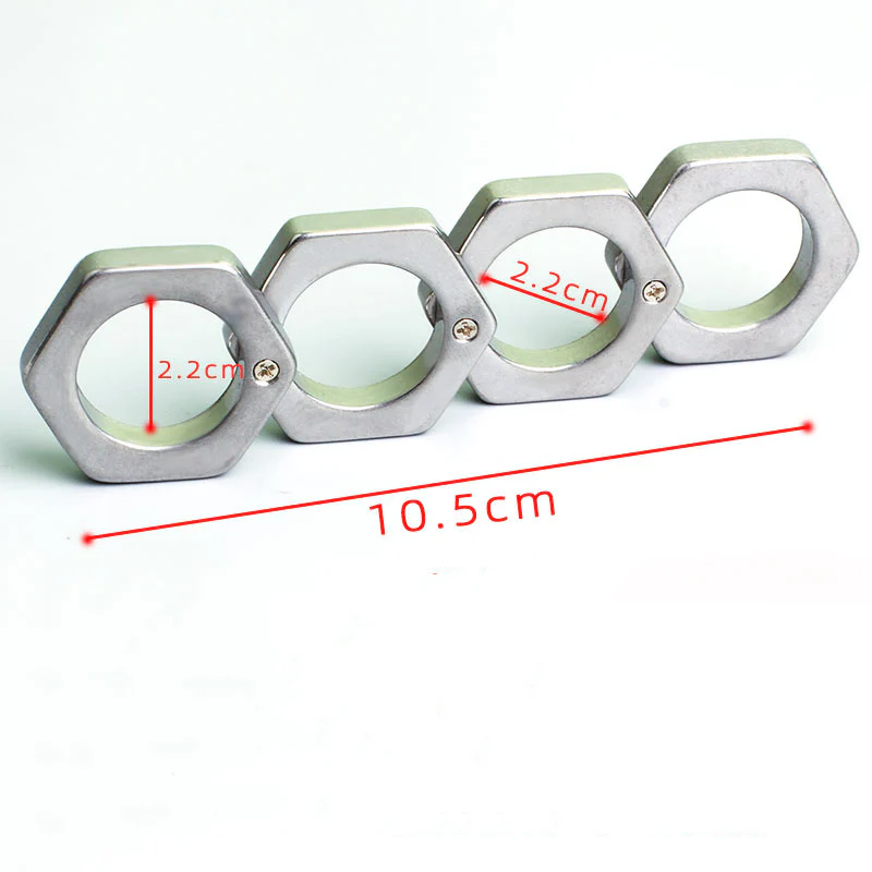 Removable Portable Metal Knuckle Duster Finger Buckle Defense Boxing Broken Window Tool Boxing Protective Gear - Image 4