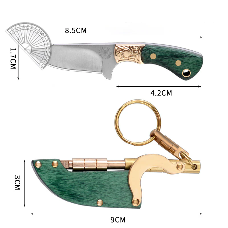 Self-elastic Sheath Mini Straight Knife Keychain Portable Pocket Knives - Image 10