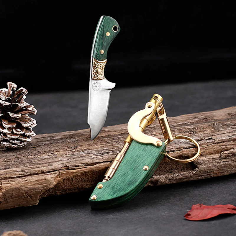 Self-elastic Sheath Mini Straight Knife Keychain Portable Pocket Knives - Image 11