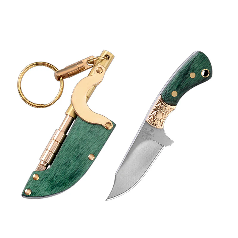 Self-elastic Sheath Mini Straight Knife Keychain Portable Pocket Knives - Image 12
