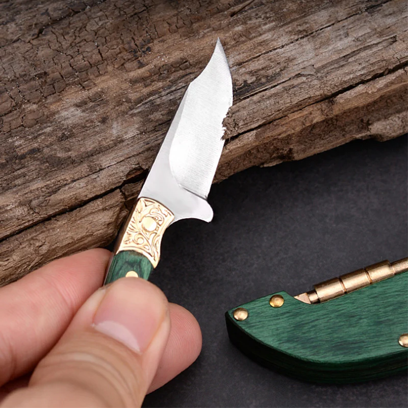 Self-elastic Sheath Mini Straight Knife Keychain Portable Pocket Knives - Image 6