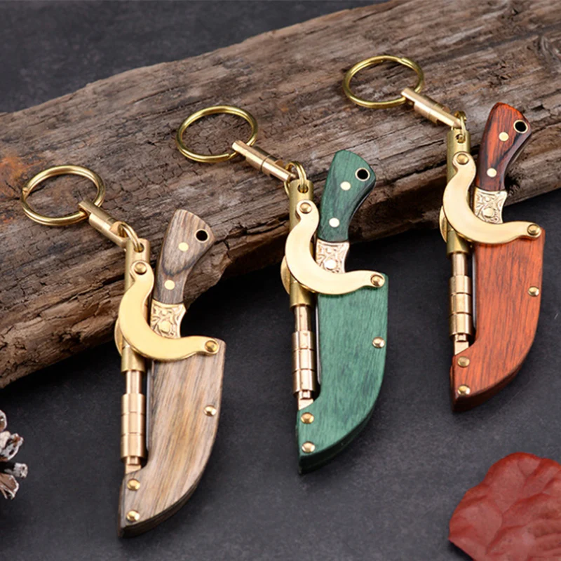 Self-elastic Sheath Mini Straight Knife Keychain Portable Pocket Knives - Image 7