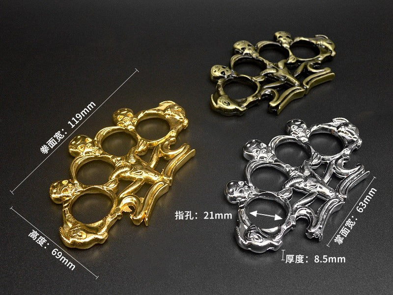 Sheep Skull Knuckle Duster Finger Tiger Martial Arts Practice Four Fingers Hand Clasp Boxing Ring Combat Protective Gear EDC Tools - Image 2