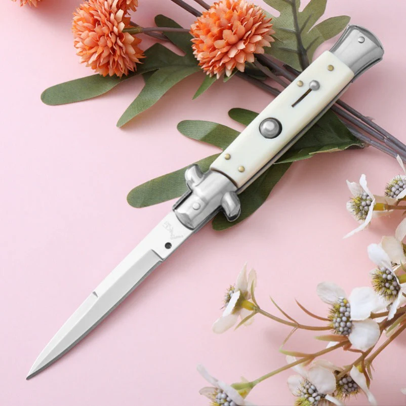 Side Jump AKC Folding Knife Resin Painted Wood Pocket Knives - Image 5